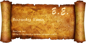 Bozsoky Emma névjegykártya